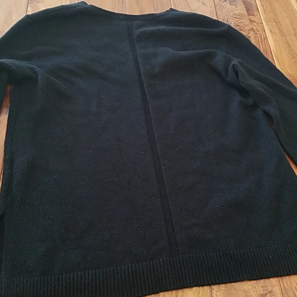 Anthropolgie Black V Neck Sweater sz L - Picture 9 of 16